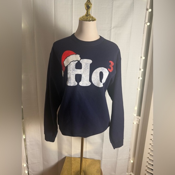 Hanes Navy Christmas Sweater with Santa Hat - Picture 8 of 8